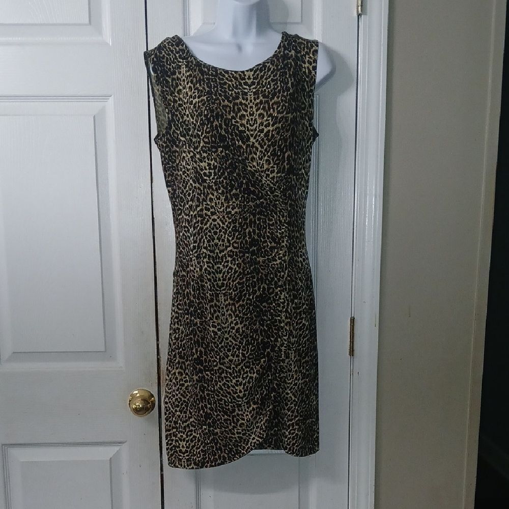 GK direct designed exclusively for Mary Kay cheetah print faux wrap dress Sz S